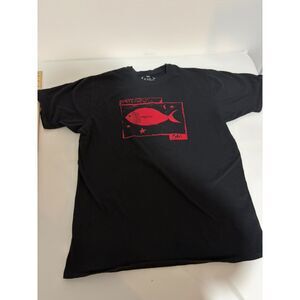 Bono U2 "fish can fly" black t shirt with red fish graphic